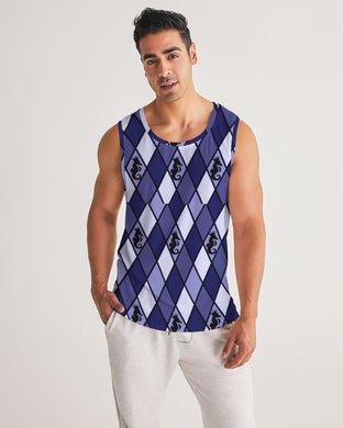 Dwayne Elliott Collection Blue Argyle Men's Sport Tank - Dwayne Elliott Collection