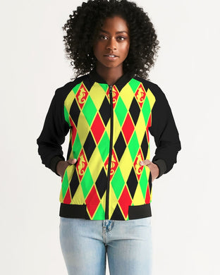 Dwayne Elliott Colection  Women's Argyle Bomber Jacket - Dwayne Elliott Collection