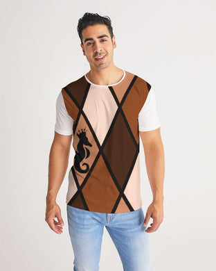 Dwayne Elliott Collection Brown Argyle Men's Tee - Dwayne Elliott Collection