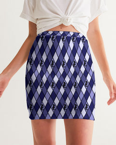 Dwayne Elliott Collection Blue Argyle Women's Mini Skirt - Dwayne Elliott Collection