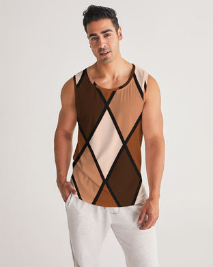 Dwayne Elliott Collection Brown Argyle Men's Sport Tank - Dwayne Elliott Collection