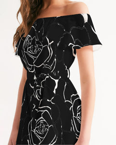 Dwayne Elliot Collection Black Rose Off-Shoulder Dress - Dwayne Elliott Collection