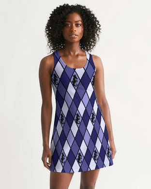 Dwayne Elliott Collection Blue Argyle Women's Racerback Dress - Dwayne Elliott Collection