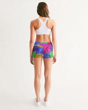 將圖片載入圖庫檢視器 Women&#39;s Mid-Rise Yoga Shorts - Dwayne Elliott Collection