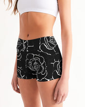 Load image into Gallery viewer, Dwayne Elliot Collection Black Rose Mid-Rise Yoga Shorts - Dwayne Elliott Collection