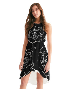 Dwayne Elliot Collection Black Rose High-Low Halter Dress - Dwayne Elliott Collection