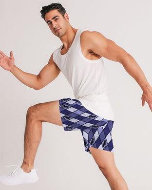 Dwayne Elliott Collection Blue Argyle Men's Jogger Shorts - Dwayne Elliott Collection