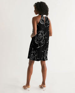 Dwayne Elliot Collection Black Rose  Halter Dress - Dwayne Elliott Collection