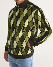 画像をギャラリービューアに読み込む, Dwayne Elliott Design Men&#39;s Argyle Stripe-Sleeve Track Jacket - Dwayne Elliott Collection