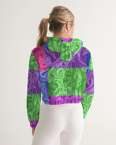 Skull Bow Women's Cropped Hoodie - Dwayne Elliott Collection