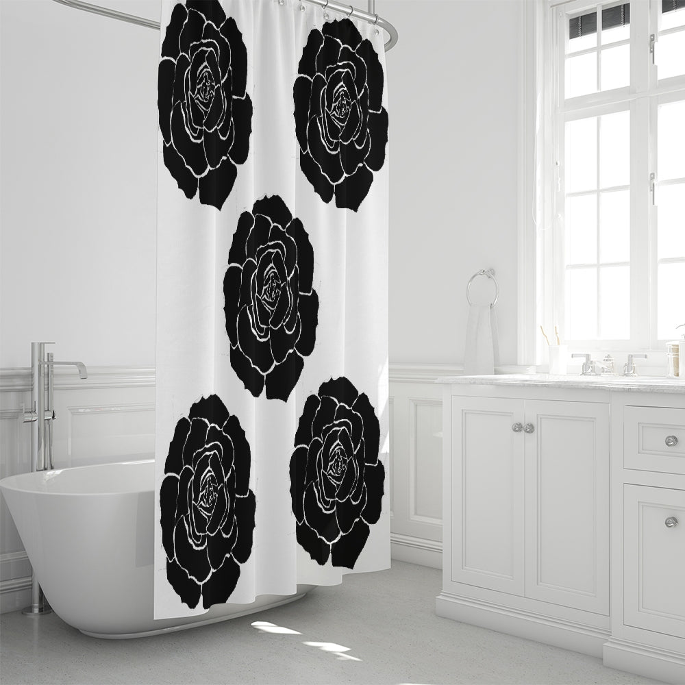 Dwayne Elliot Collection Black Rose Shower Curtain 72