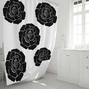 Dwayne Elliot Collection Black Rose Shower Curtain 72"x72" - Dwayne Elliott Collection