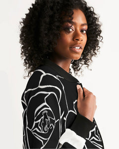 Dwayne Elliot Collection Black Rose Women's Bomber Jacket - Dwayne Elliott Collection