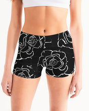 Load image into Gallery viewer, Dwayne Elliot Collection Black Rose Mid-Rise Yoga Shorts - Dwayne Elliott Collection