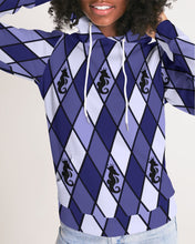 將圖片載入圖庫檢視器 Dwayne Elliott Collection Blue Argyle Women&#39;s Hoodie - Dwayne Elliott Collection