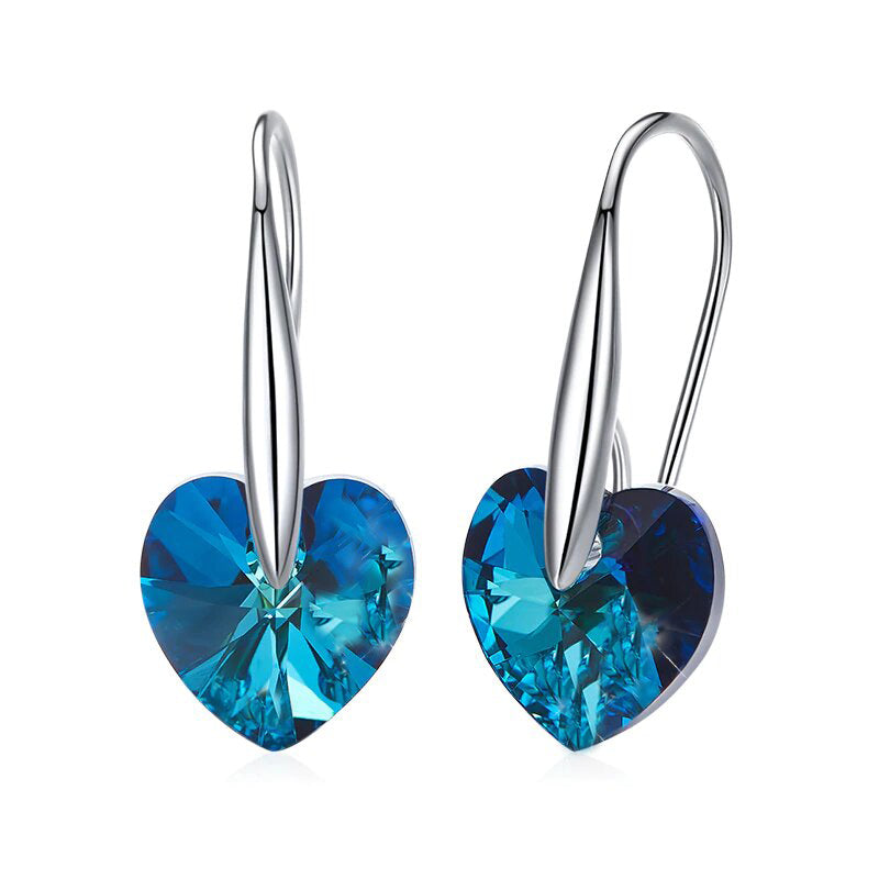 Swarovski Crystals Bermuda Blue Hook Drop Earring  Earring - Dwayne Elliott Collection