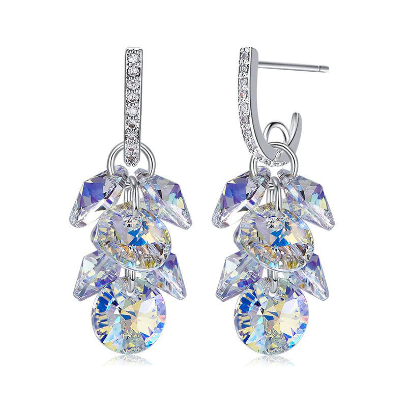 Swarovski Crystals Aurora Borealis Grape Bunch Drop Earring - Dwayne Elliott Collection