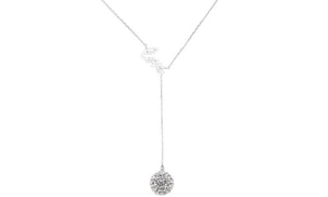 Silver Love Y Necklace Made with Swarovski Elements - Dwayne Elliott Collection