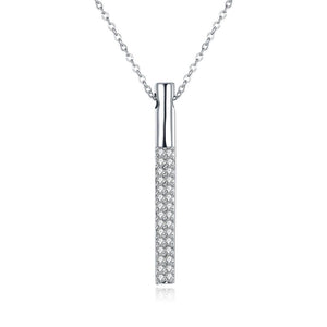 Vertical Drop Swarovski Elements Necklace in 18K White Gold - Dwayne Elliott Collection