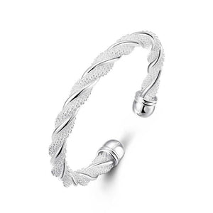 Twisted Mesh Silver Cuff Adjustable Bracelet - Dwayne Elliott Collection