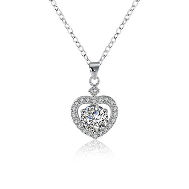 Sterling Silver Swarovski Elements Heart Shaped Necklace - Dwayne Elliott Collection