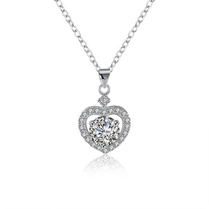 Sterling Silver Swarovski Elements Heart Shaped Necklace