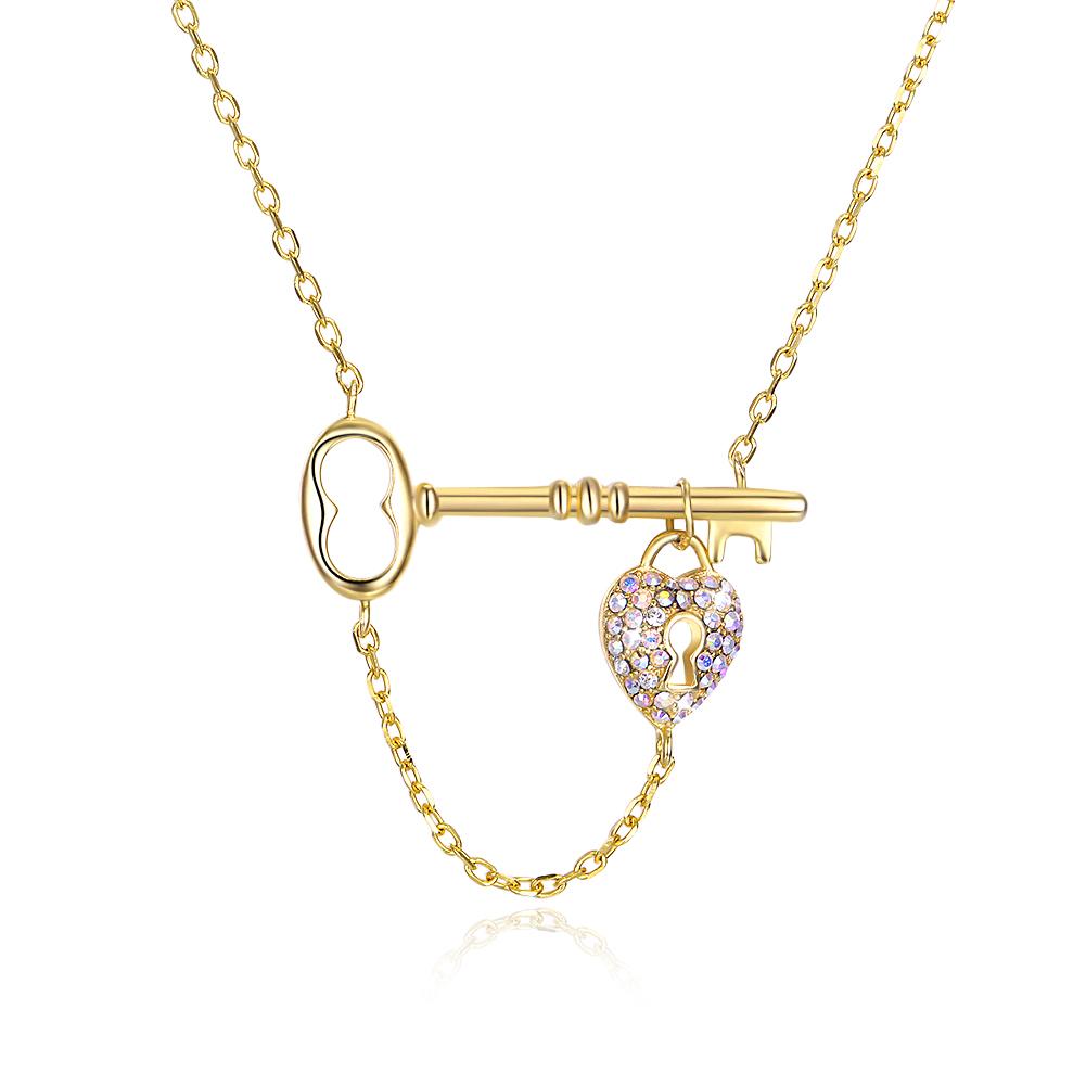 Key to my Heart Sterling Silver Swarovski Crystal Necklace