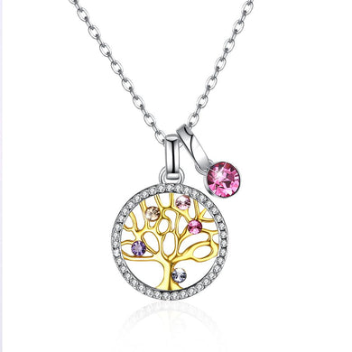 Sterling Silver Tree of Life Swarovski Crystal Necklace - Dwayne Elliott Collection