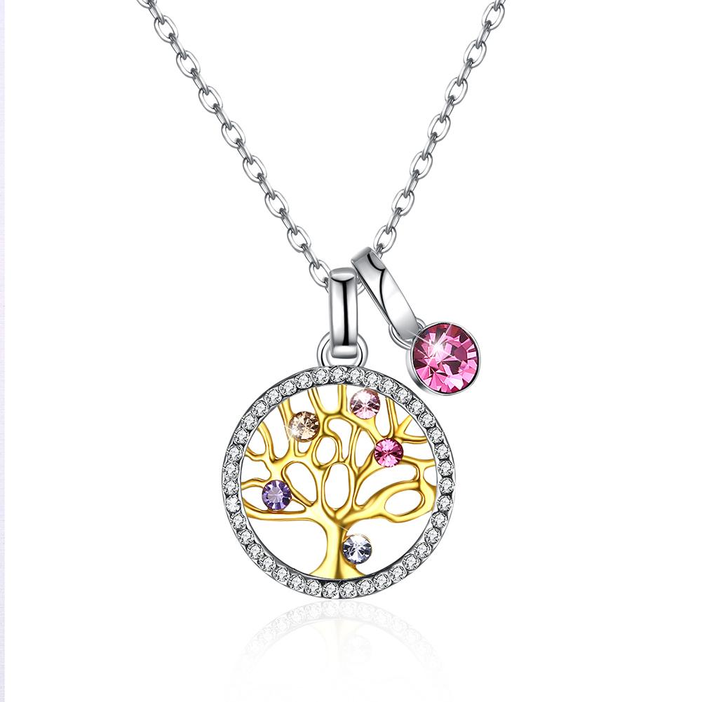 Sterling Silver Tree of Life Swarovski Crystal Necklace - Dwayne Elliott Collection