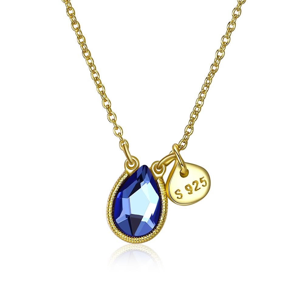 Sterling Silver Bermuda Blue Swarovski Crystal Necklace - Dwayne Elliott Collection