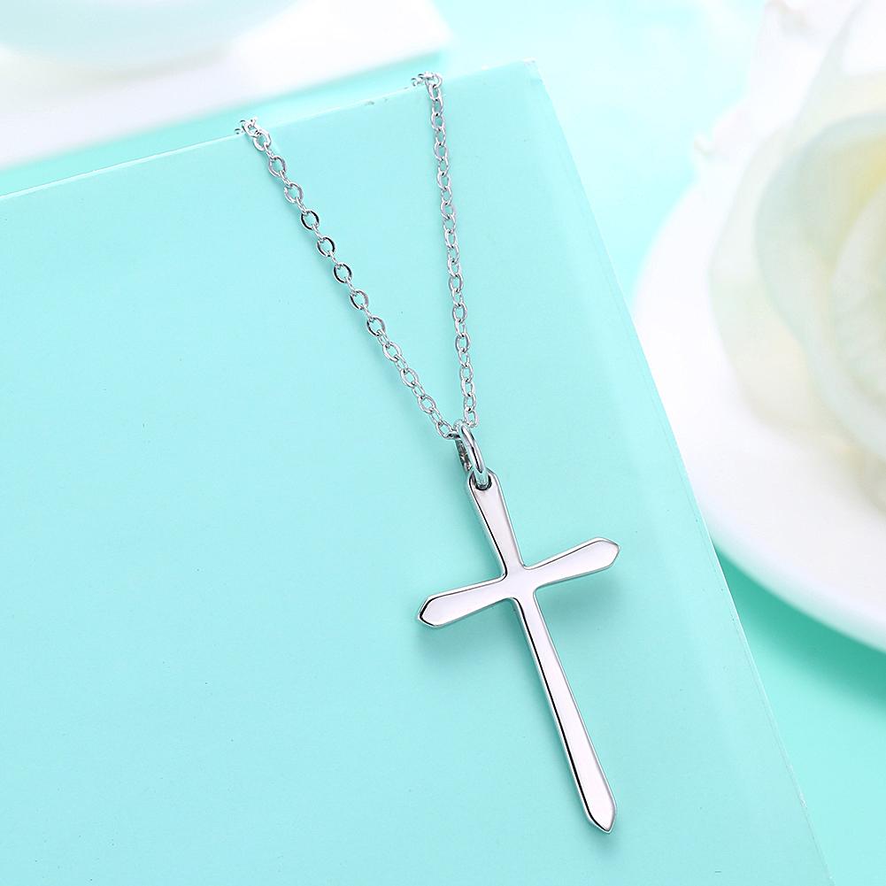 Sterling Silver Classic Unisex Cross Necklace