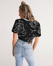 Load image into Gallery viewer, Dwayne Elliot Collection Black Rose Twist-Front Cropped Tee - Dwayne Elliott Collection
