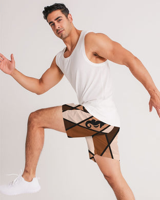 Dwayne Elliott Collection Brown Argyle Men's Jogger Shorts - Dwayne Elliott Collection