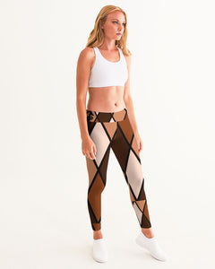 Dwayne Elliott Collection Brown Argyle Women's Yoga Pant - Dwayne Elliott Collection