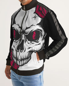 Dwayne Elliott Collection Skull Rose Men's Stripe-Sleeve Track Jacket - Dwayne Elliott Collection