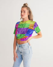 Load image into Gallery viewer, Skull Bow Women&#39;s Twist-Front Cropped Tee