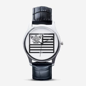Dwayne Elliott Collection Classic Flag Fashion Unisex Silver Quartz Watch - Dwayne Elliott Collection