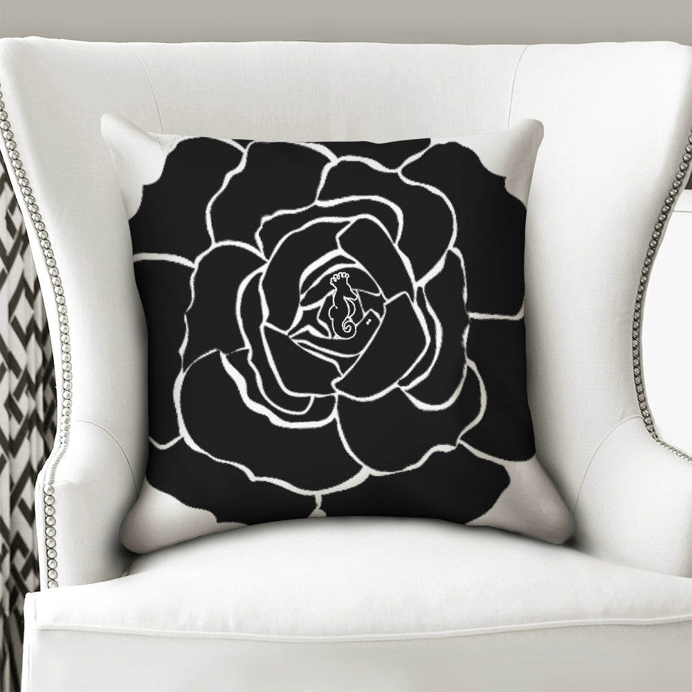18 Square Black Hearts Pillow by Bee1ne — ZENGENIUS, INC.
