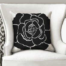 Load image into Gallery viewer, Dwayne Elliot Collection Black Rose Throw Pillow Case 18&quot;x18&quot; - Dwayne Elliott Collection