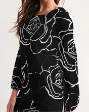 画像をギャラリービューアに読み込む, Dwayne Elliot Collection Black Rose Long Sleeve Chiffon Dress - Dwayne Elliott Collection