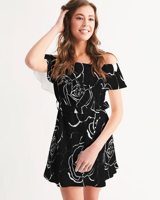 Dwayne Elliot Collection Black Rose Off-Shoulder Dress - Dwayne Elliott Collection