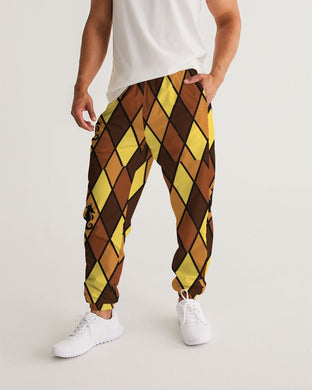 Dwayne Elliott Collection Brown Argyle Men's Track Pants - Dwayne Elliott Collection