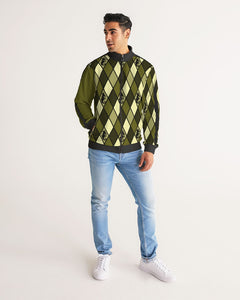 Dwayne Elliott Design Men's Argyle Stripe-Sleeve Track Jacket - Dwayne Elliott Collection