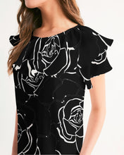 Load image into Gallery viewer, Dwayne Elliot Collection Black Rose Short Sleeve Chiffon Top - Dwayne Elliott Collection