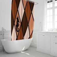 Load image into Gallery viewer, Dwayne Elliott Collection Brown Shower Curtain 72&quot;x72&quot; - Dwayne Elliott Collection