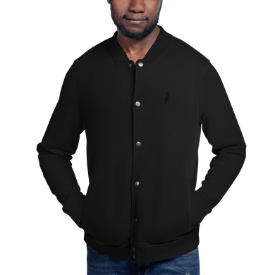 Dwayne Elliott Collection Embroidered Champion Bomber Jacket - Black Logo - Dwayne Elliott Collection