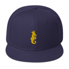 Cargar imagen en el visor de la galería, Dwayne Elliott Collection Snapback Hat - Yellow Seahorse Logo - Dwayne Elliott Collection