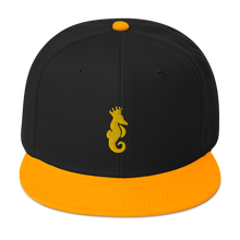 Cargar imagen en el visor de la galería, Dwayne Elliott Collection Snapback Hat - Yellow Seahorse Logo - Dwayne Elliott Collection