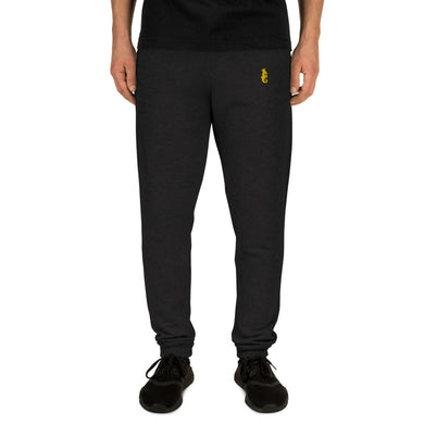 Dwayne Elliott Collection Unisex Joggers - Yellow Embroidered Seahorse Logo - Dwayne Elliott Collection