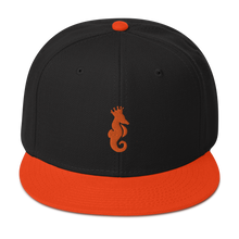 Laden Sie das Bild in den Galerie-Viewer, Dwayne Elliott Collection Snapback Hat - Orange Seahorse Logo - Dwayne Elliott Collection